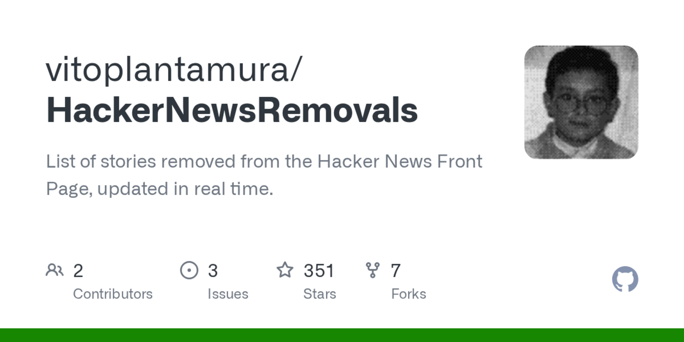 stories removed from the hacker news front page updated in real time