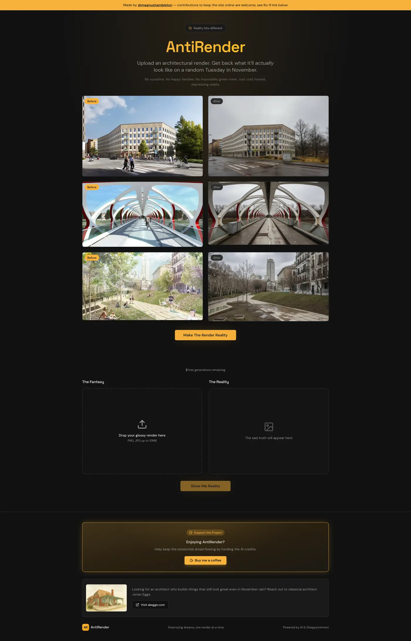 antirender remove the glossy shine on architectural renderings