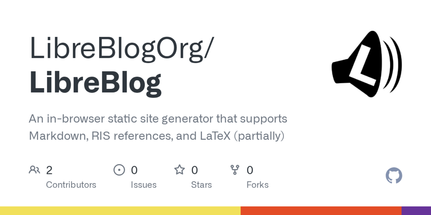 show hn libreblog privacyfirst inbrowser ssg with citationris import
