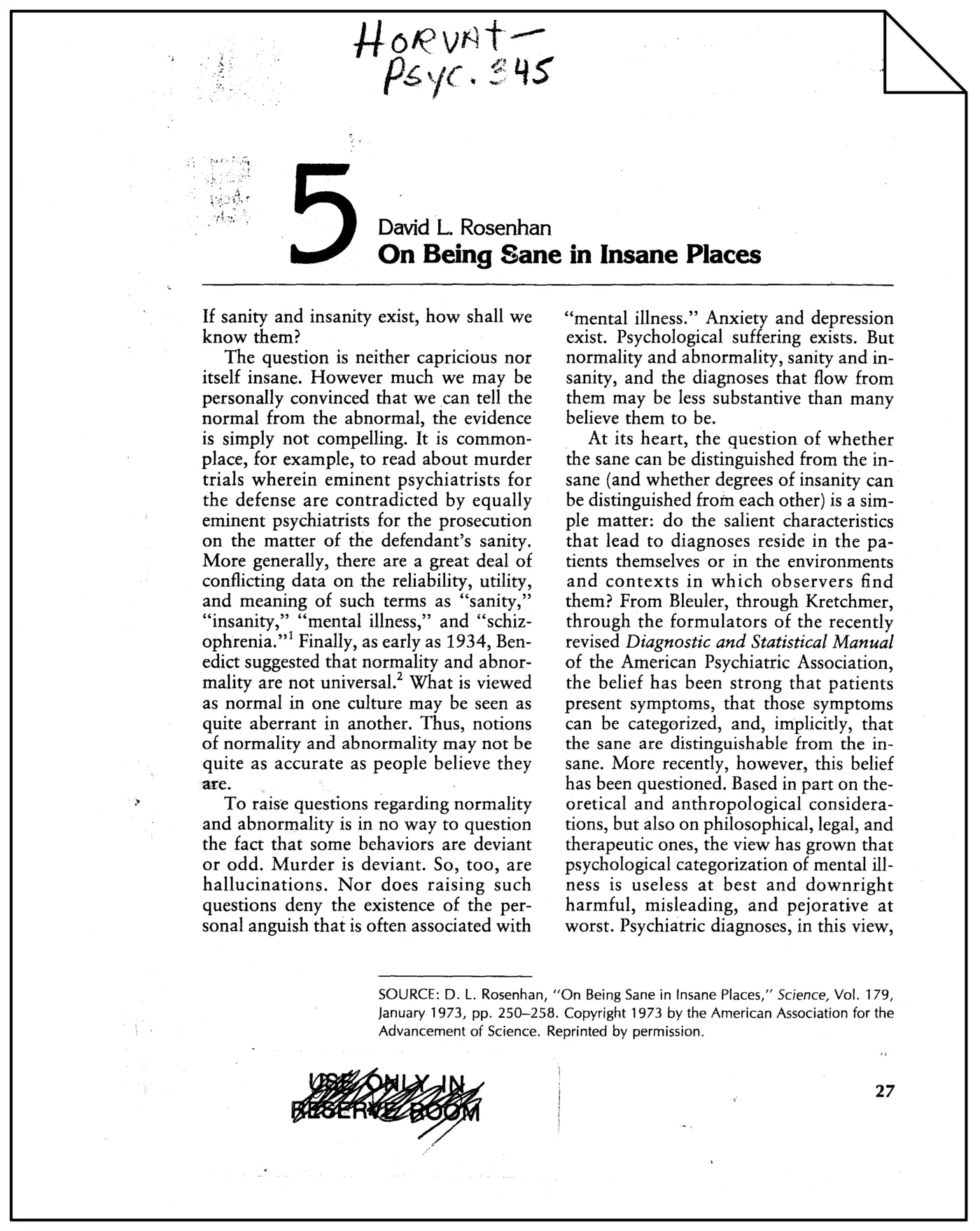 being sane in insane places 1973 pdf