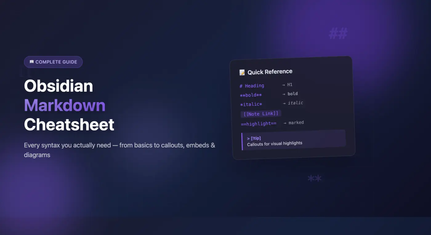 obsidian markdown cheatsheet
