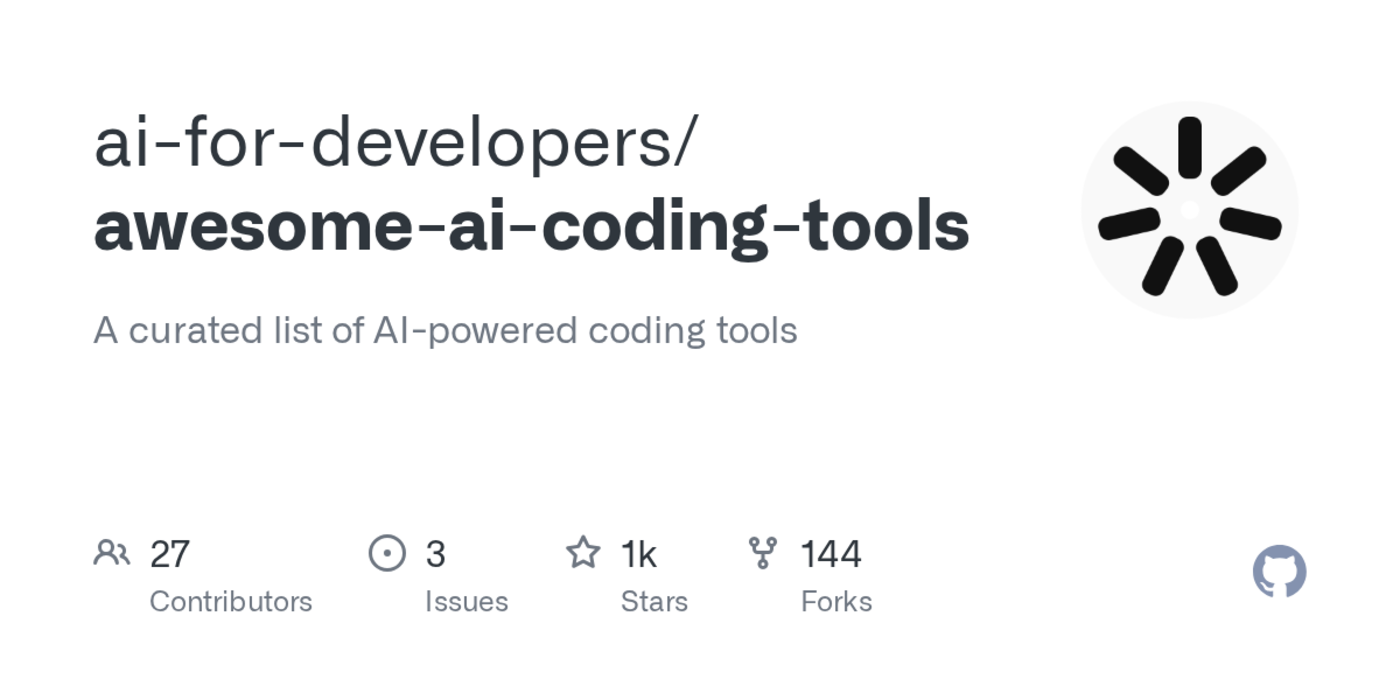 a curated list of aipowered coding tools
