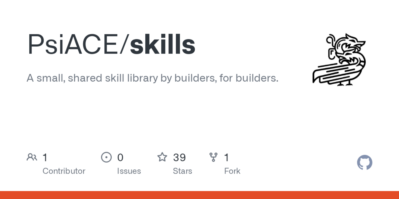 a small shared skill library by builders for builders human and agent