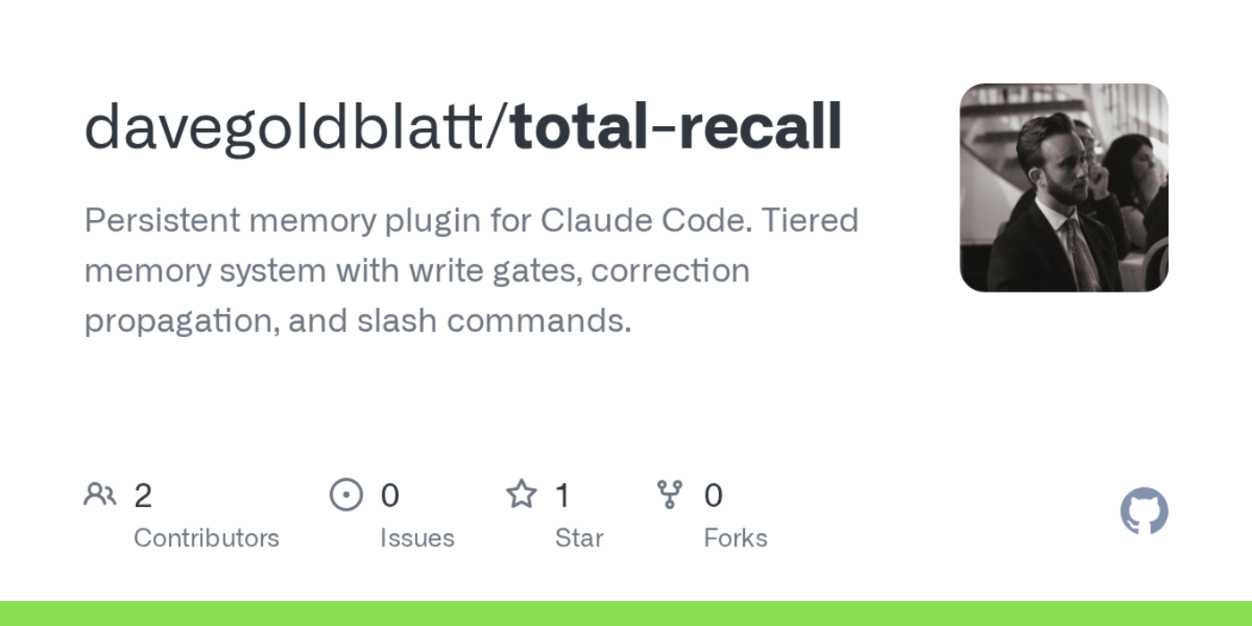 show hn total recall writegated memory for claude code