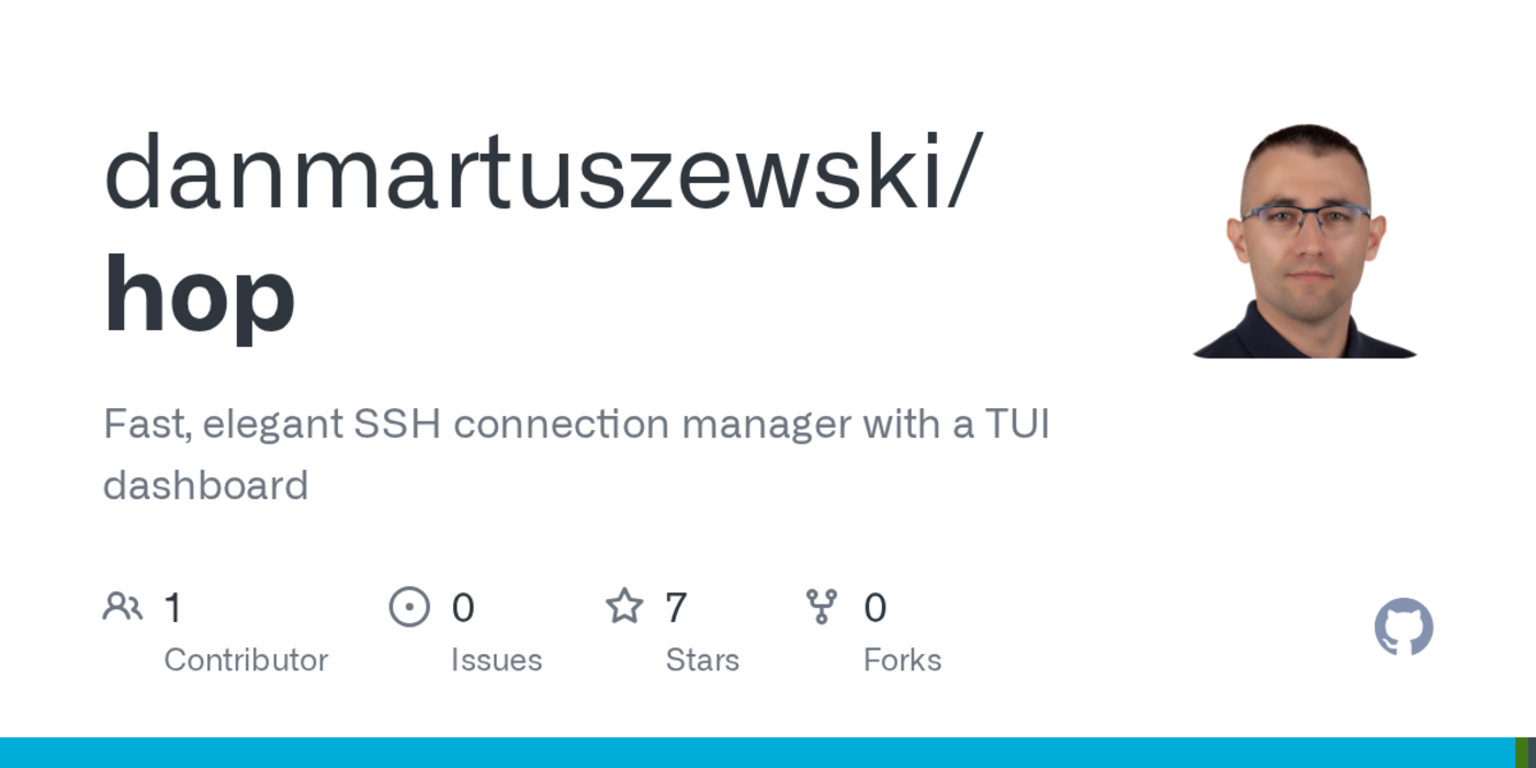 hop fast ssh connection manager with tui dashboard