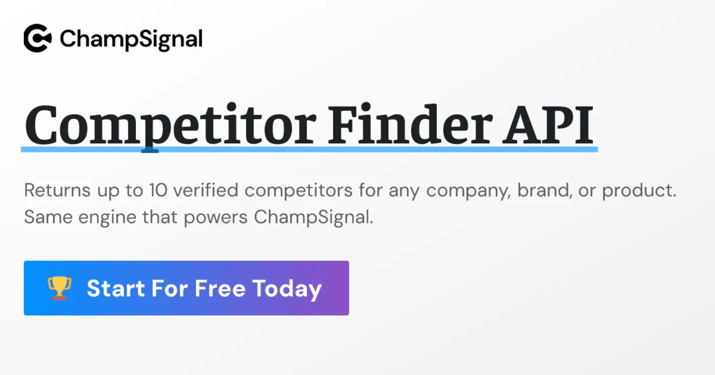 show hn competitor finder api find real competitors from one hostname