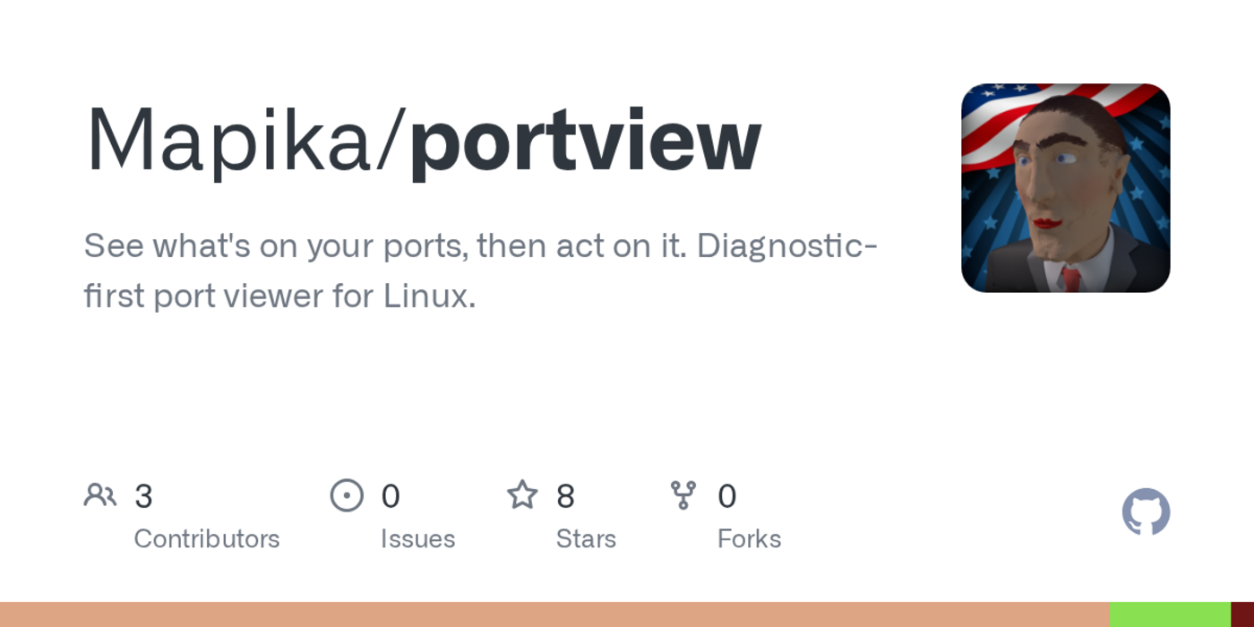 show hn portview a diagnosticfirst port viewer for linux 930 kb zero deps