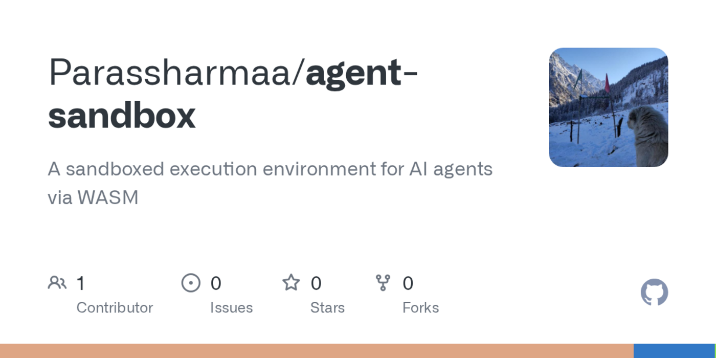 show hn a sandboxed execution environment for ai agents via wasm