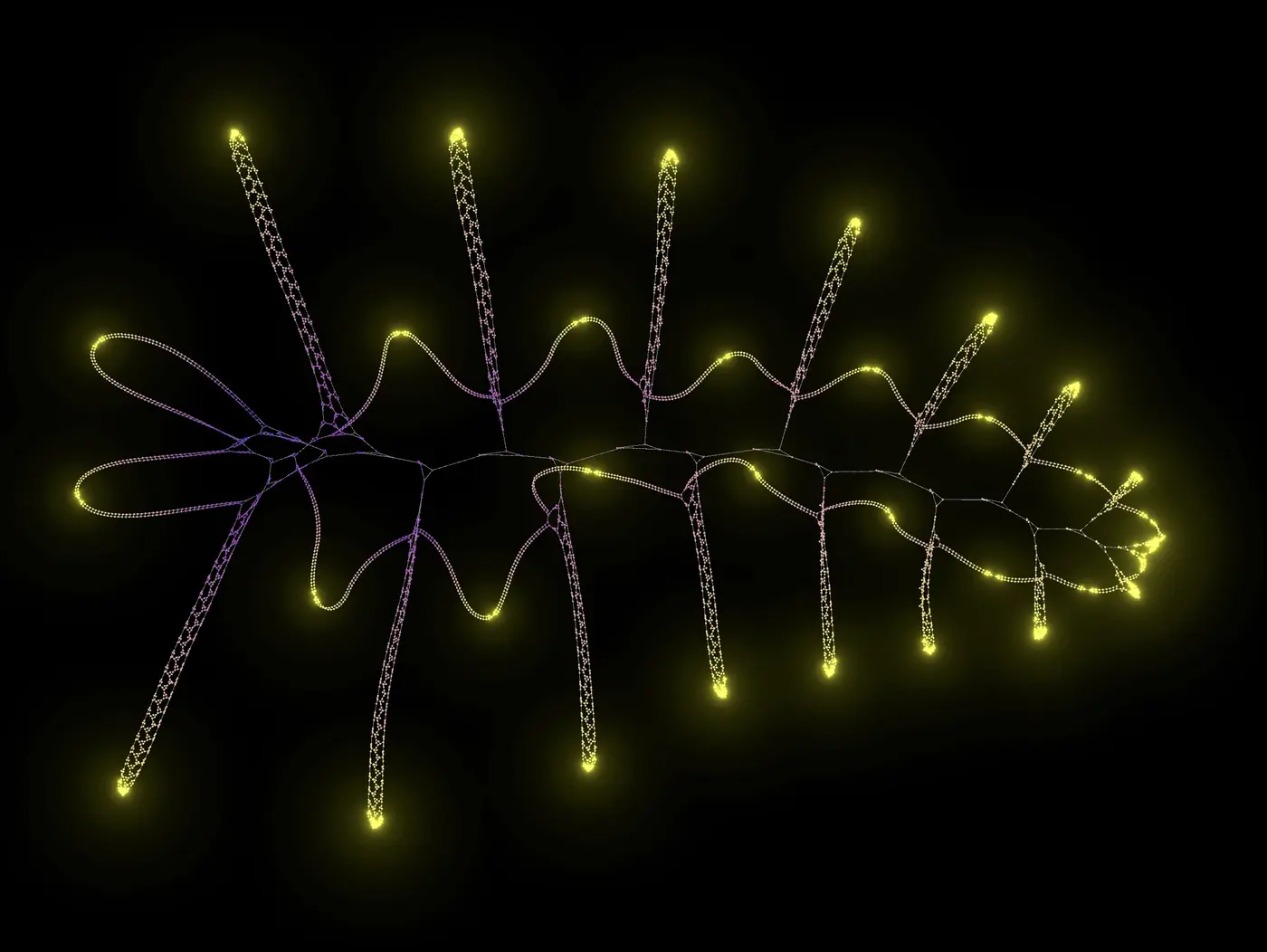 like gameoflife but on growing graphs with wasm and webgl