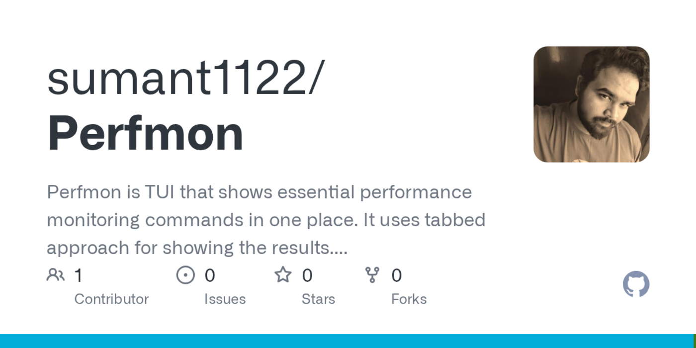 show hn perfmon quick way to find the linux stats in one place