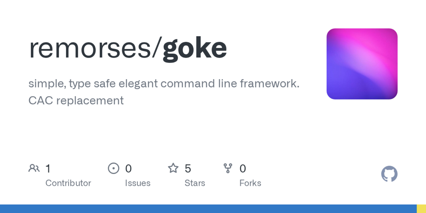 show hn goke simple type safe elegant command line framework
