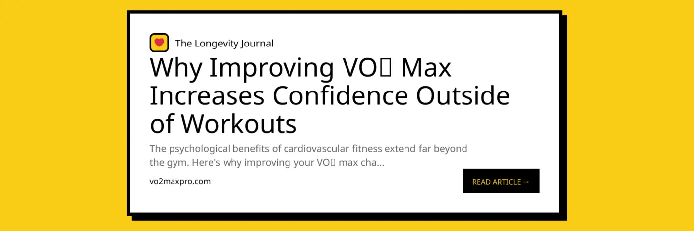 why improving vo max increases confidence outside of workouts