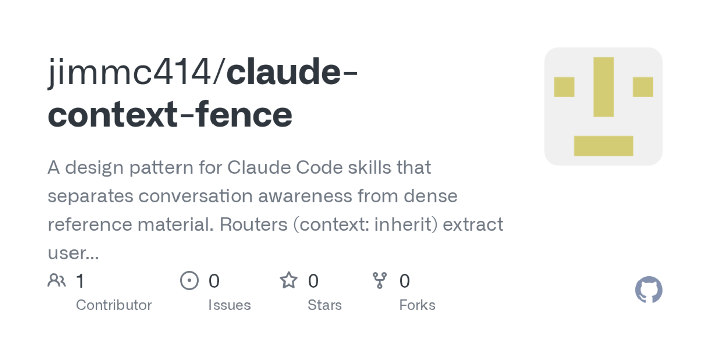 context fence design pattern for claude code skills
