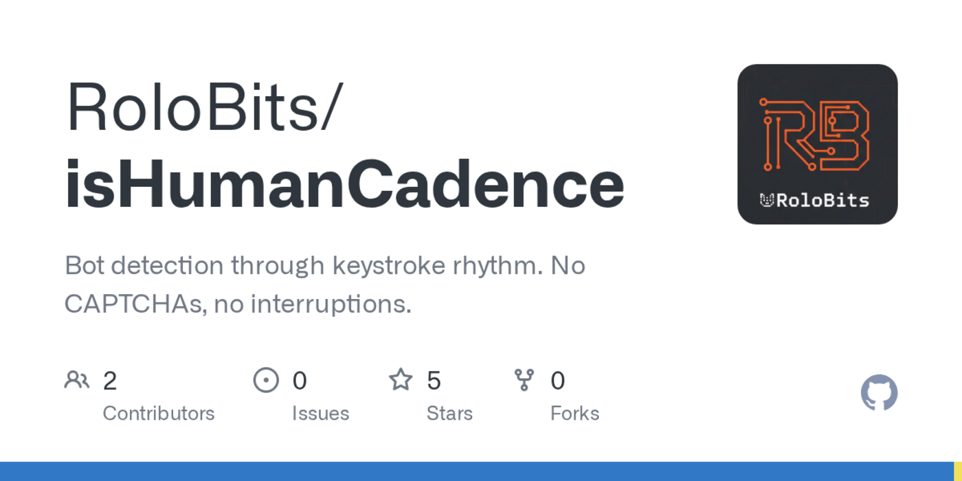 show hn ishumancadence bot detection via keystroke dynamics no captchas