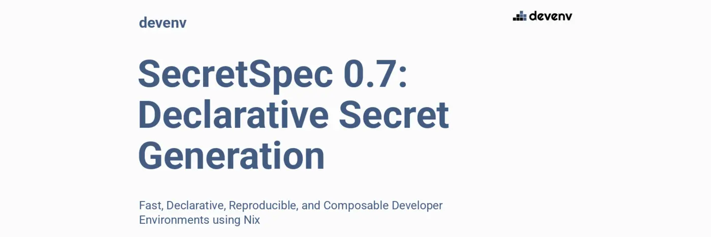 secretspec 07 declarative secret generation devenv