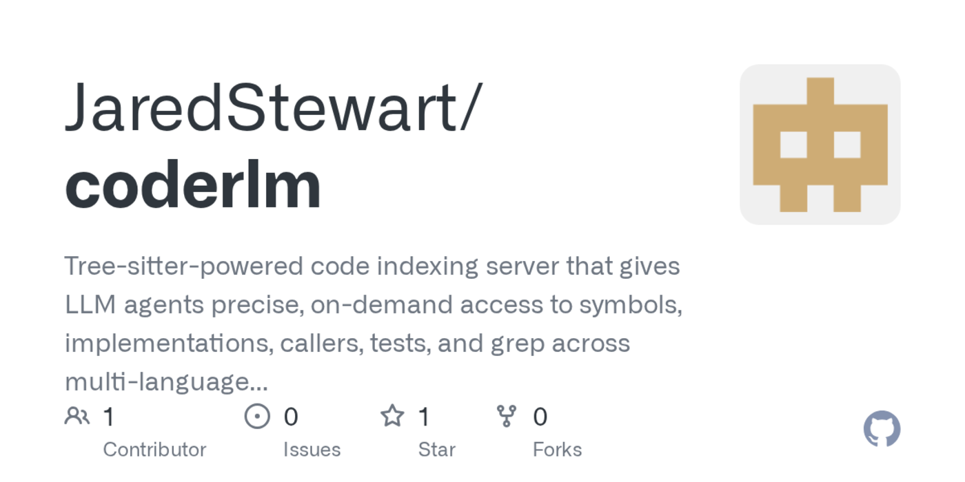 show hn coderlm treesitterbacked code indexing for llm agents