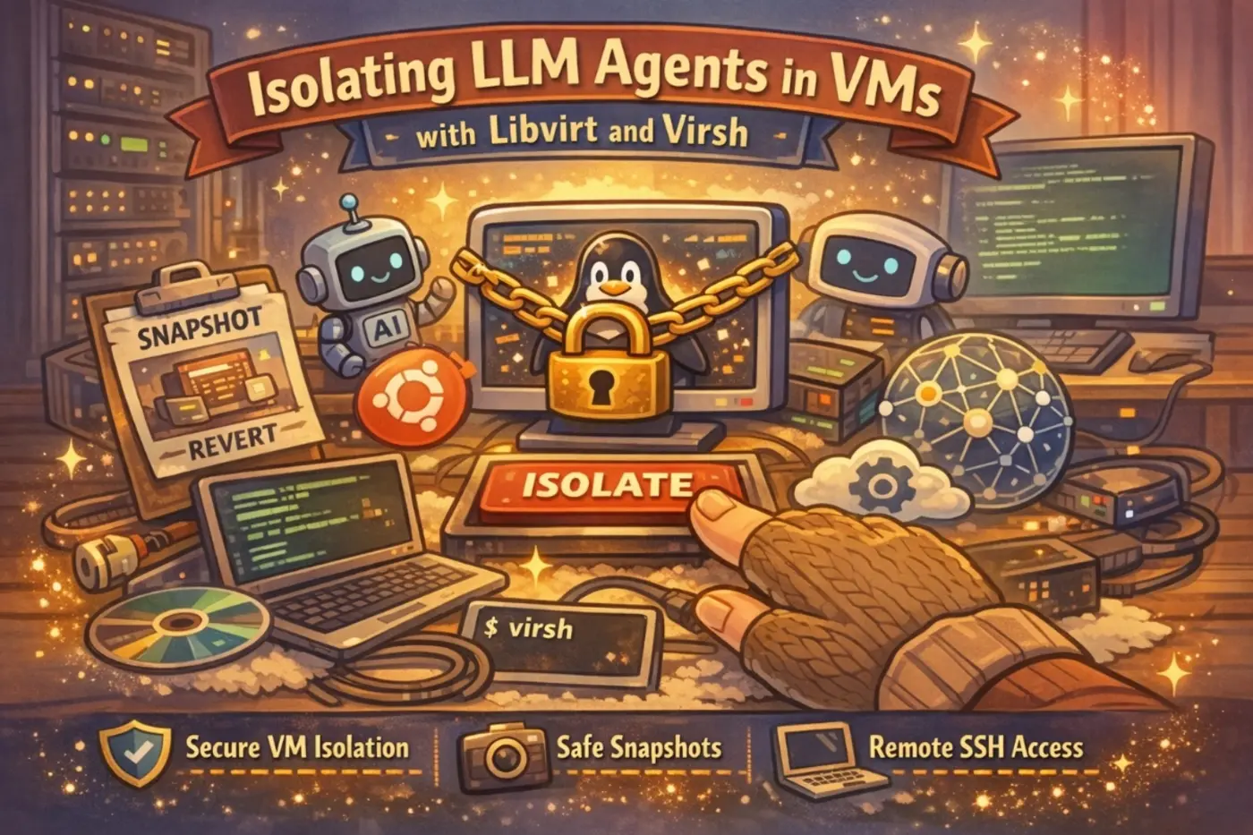 safe yolo mode running llm agents in vms with libvirt and virsh