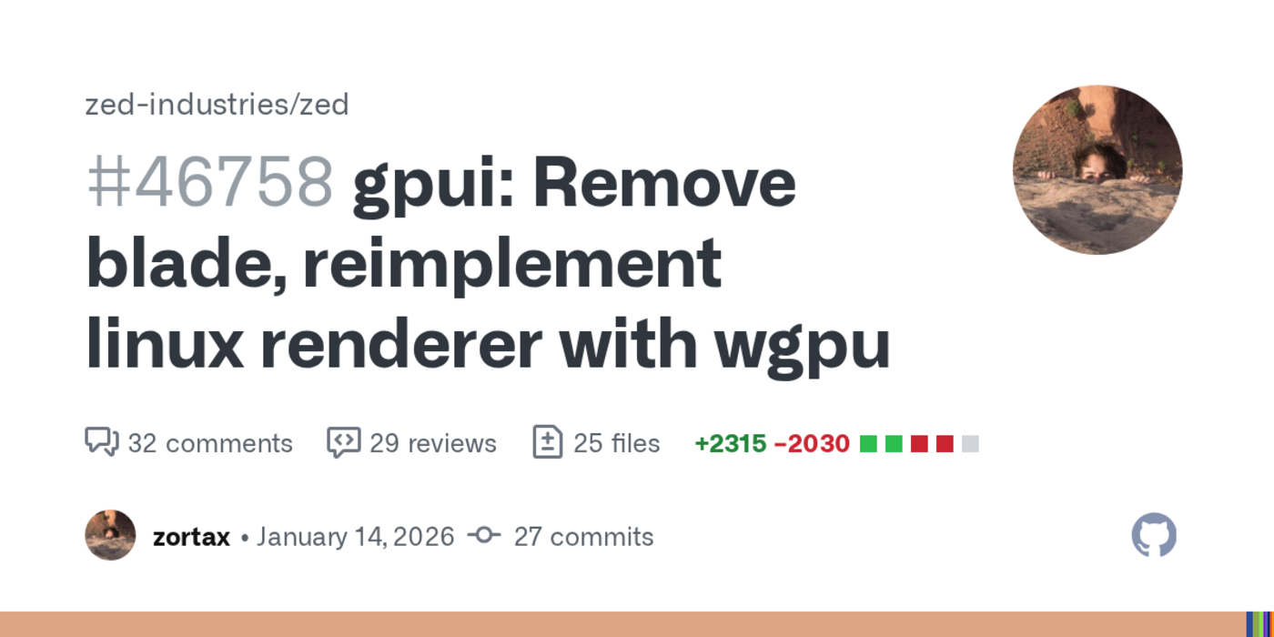 zed editor switching graphics lib from blade to wgpu