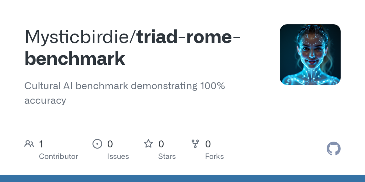 show hn triad engine beats claude 46 100 vs 45 on rome cultural benchmark