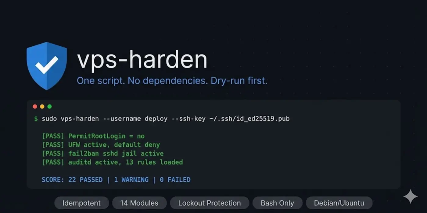 show hn vpsharden an idempotent bash script to harden ubuntu vps openclaw