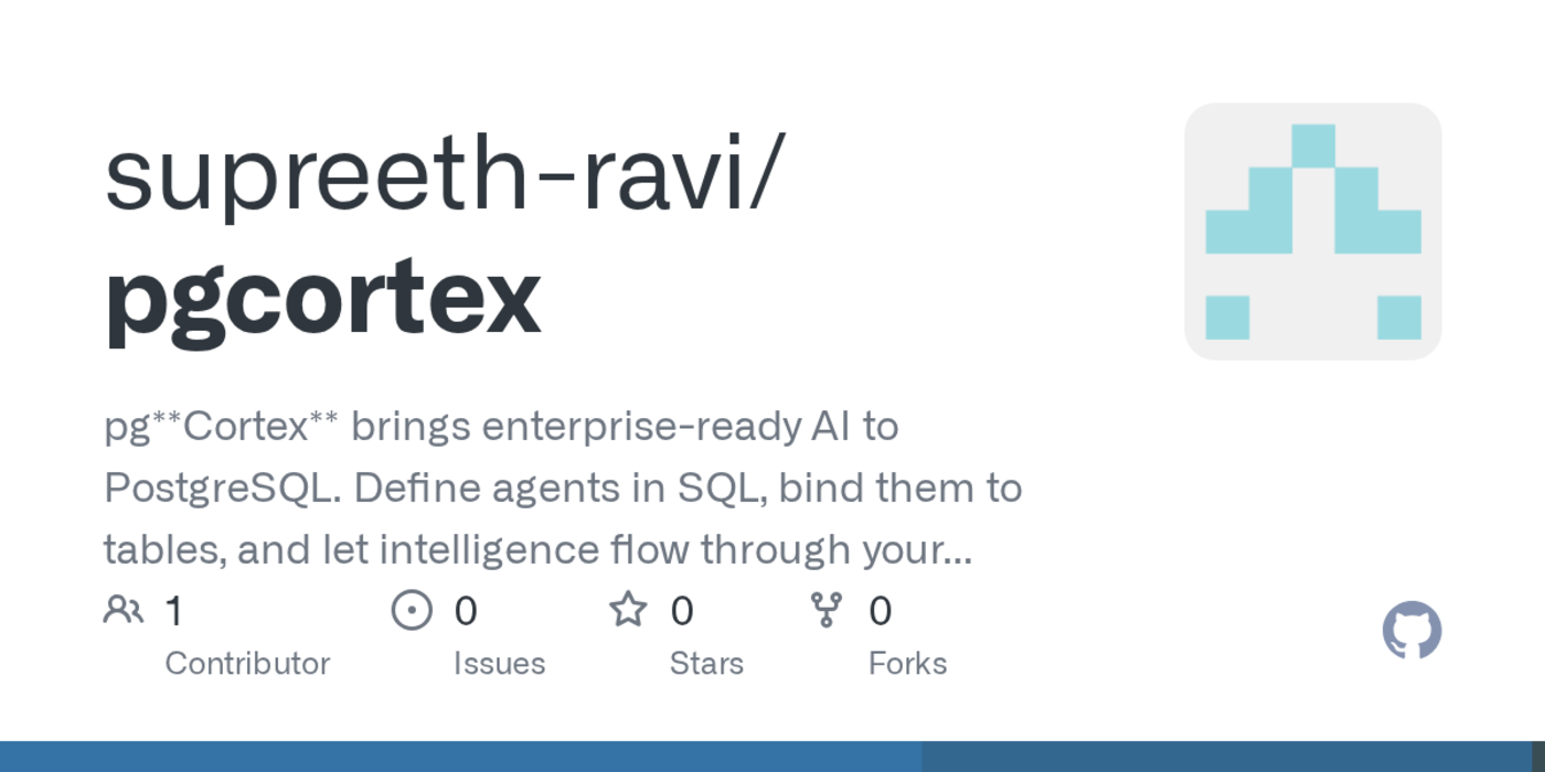 show hn pgcortex ai enrichment per postgres row zero transaction blocking
