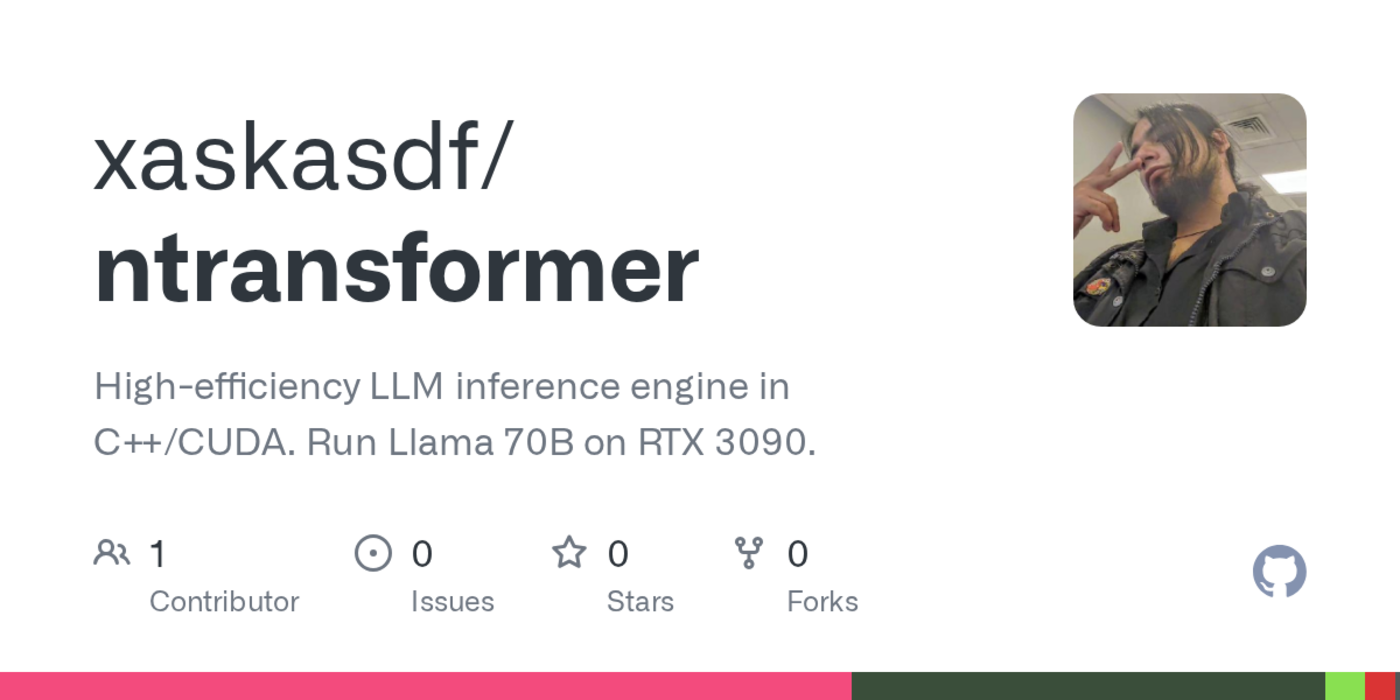 show hn llama 31 70b on a single rtx 3090 via nvmetogpu bypassing the cpu