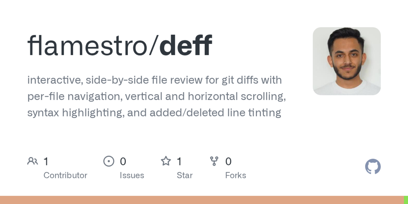 show hn deff sidebyside git diff review in your terminal