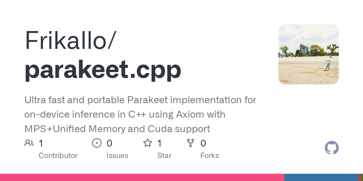 parakeetcpp parakeet asr inference in pure c with metal gpu acceleration