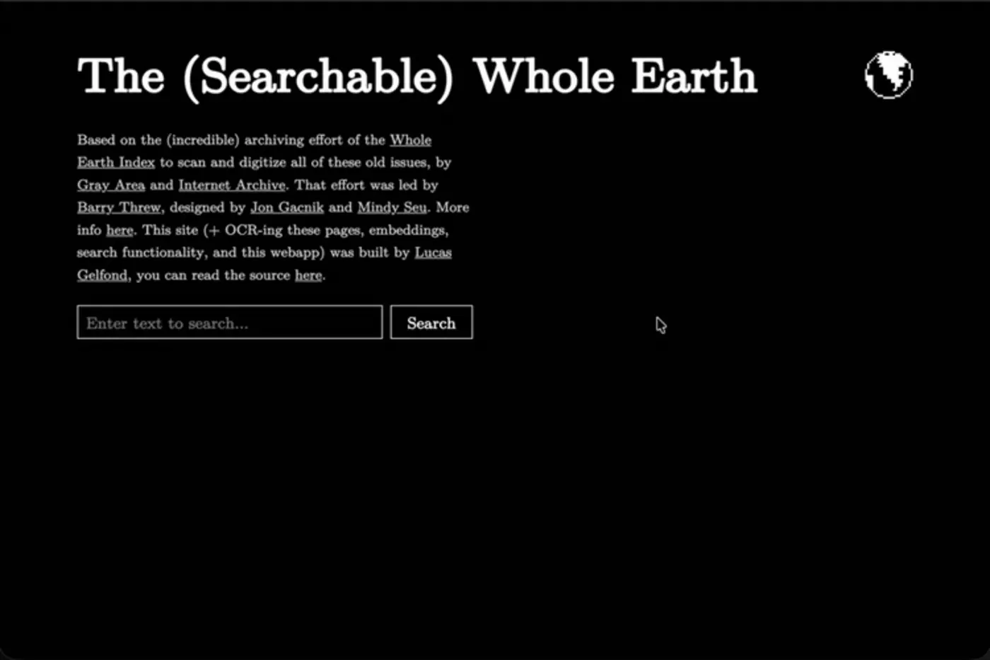 the searchable whole earth