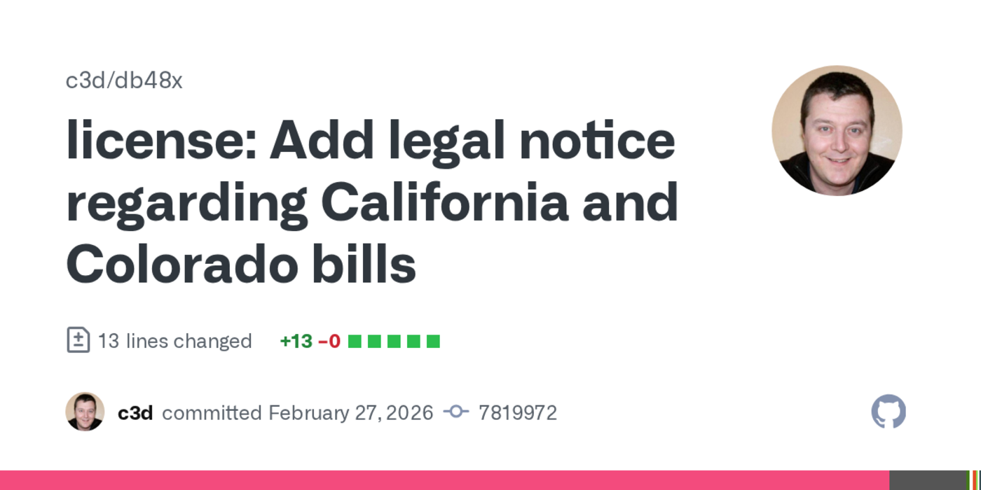 open source calculator firmware db48x forbids caco use due to age verification