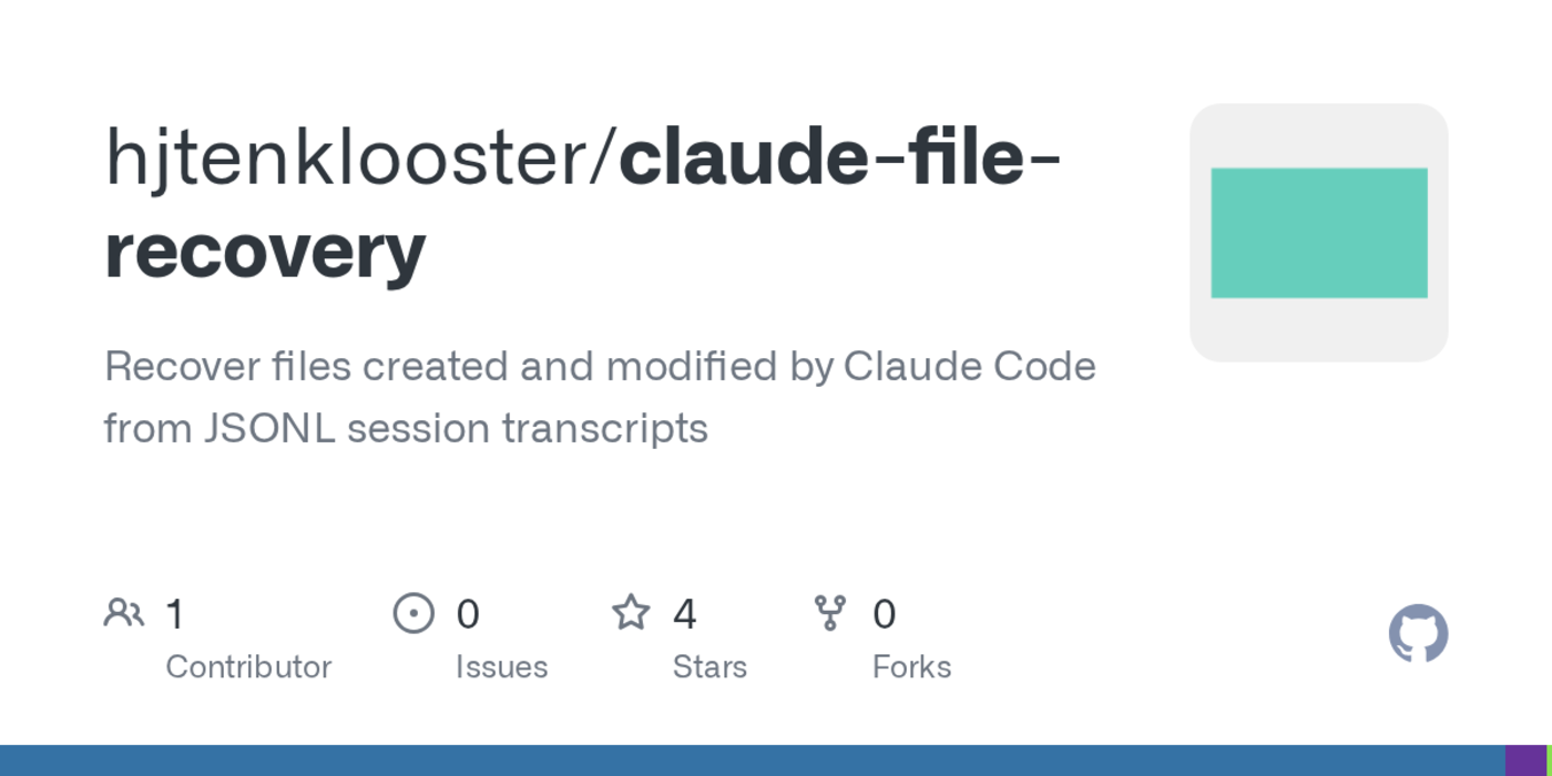 show hn claudefilerecovery recover files from your claude sessions
