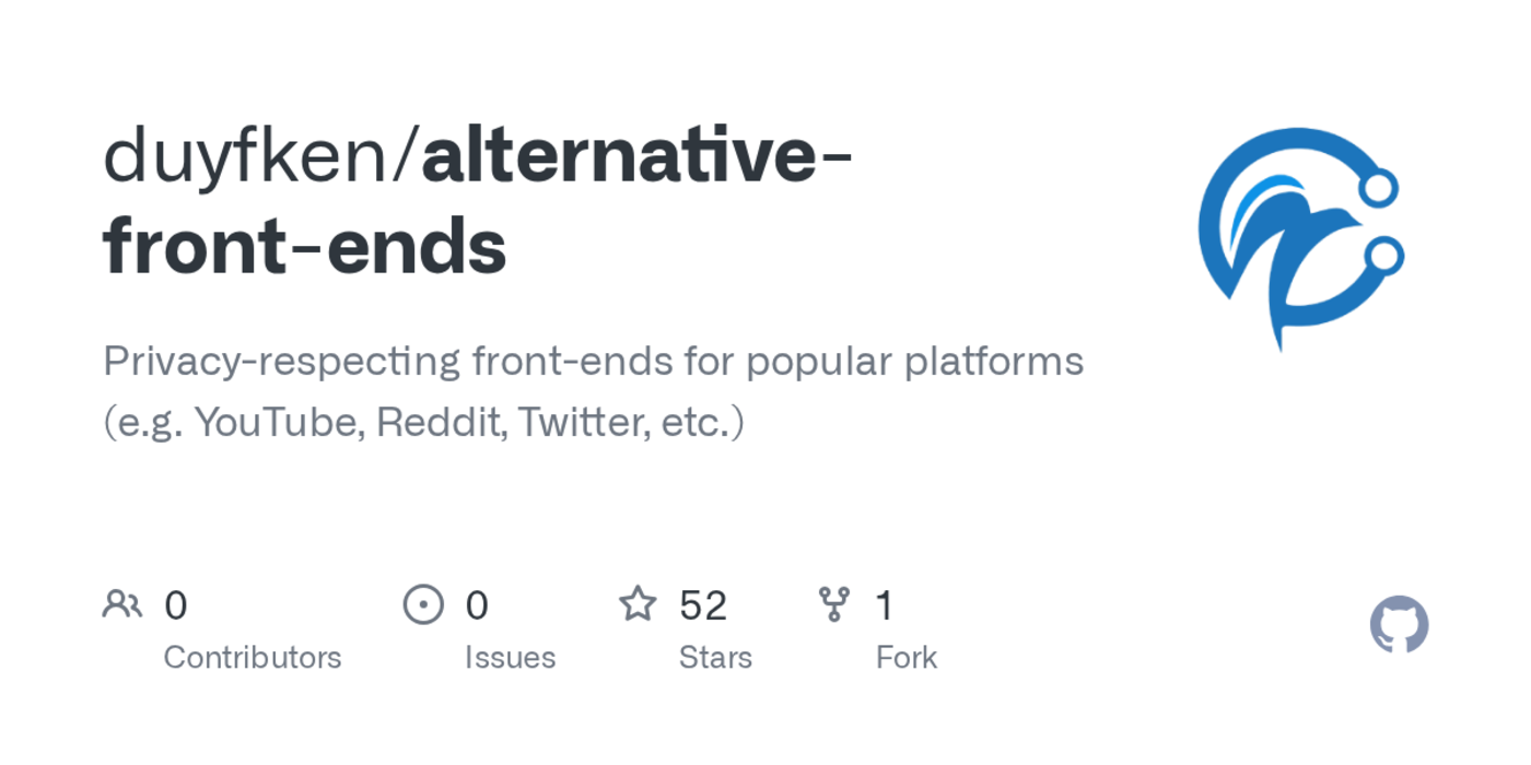 alternative privacyrespecting web frontends to popular online platforms