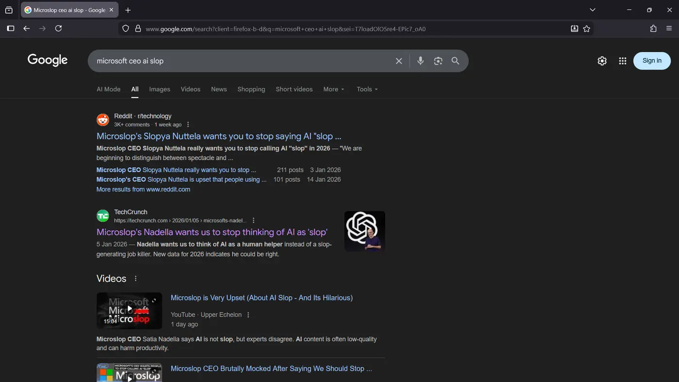 a firefox chromium extension that converts microsoft to microslop