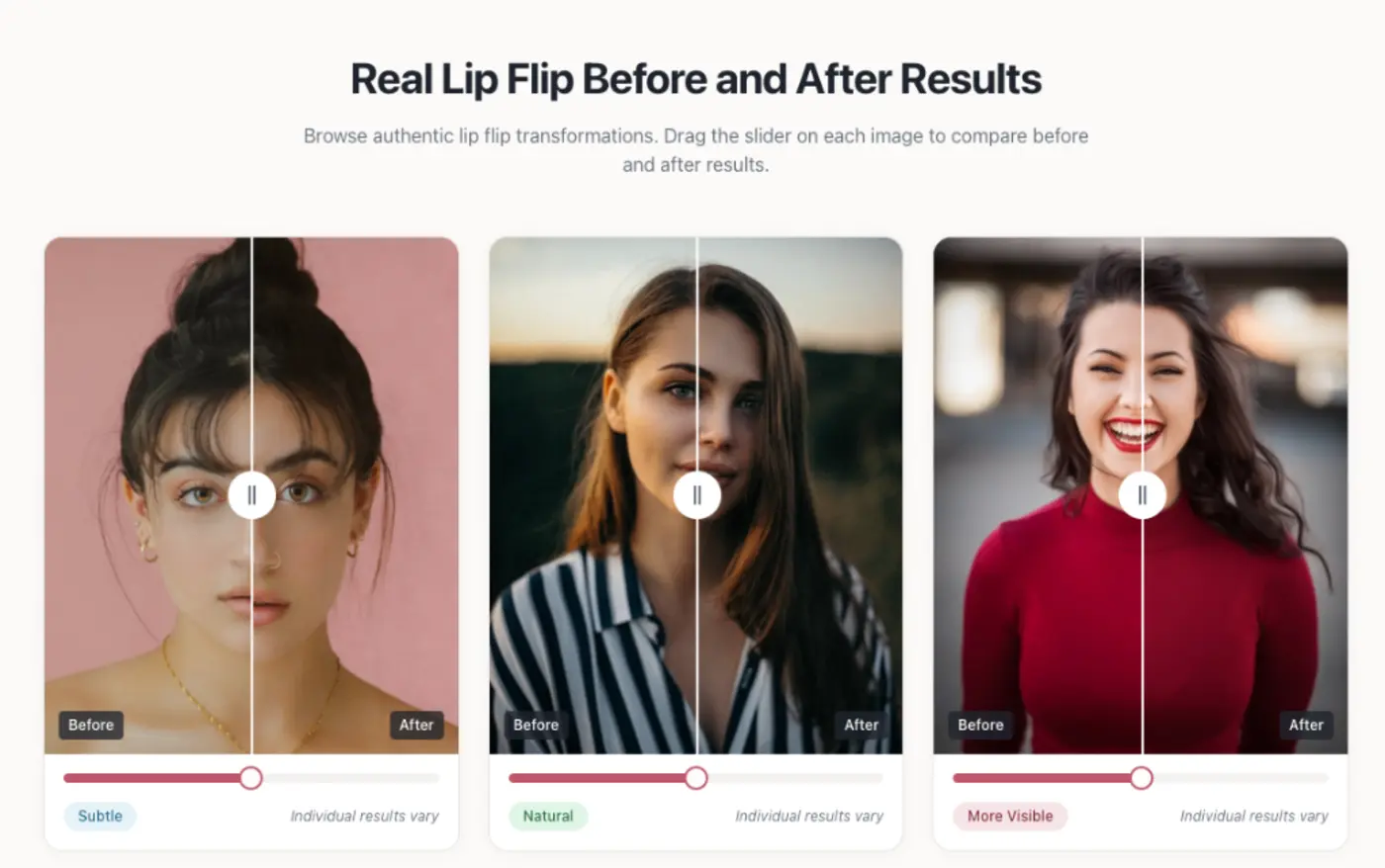 show hn lip flip before and after real results and ai preview