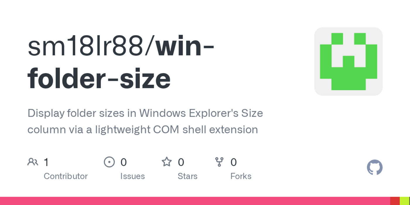 show hn display folder sizes in win11 explorerx27s size column