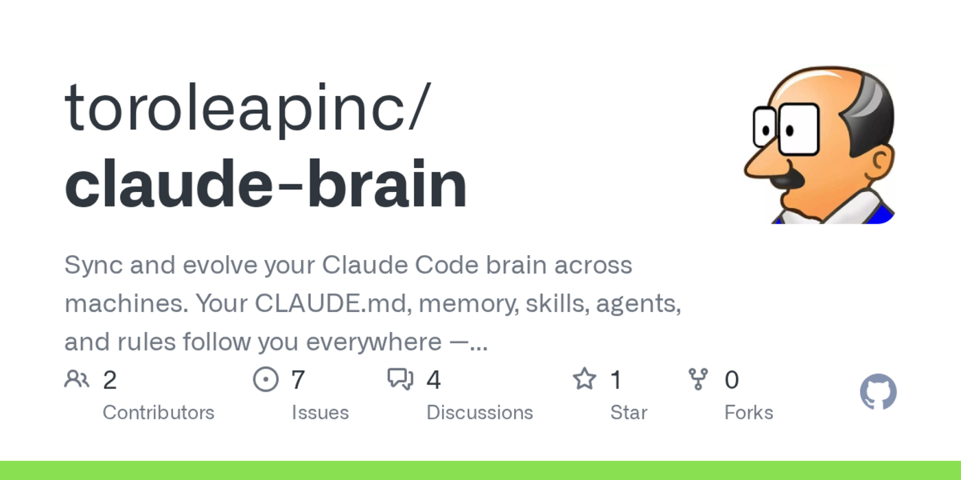 show hn claudebrain sync your claude code brain across machines via git