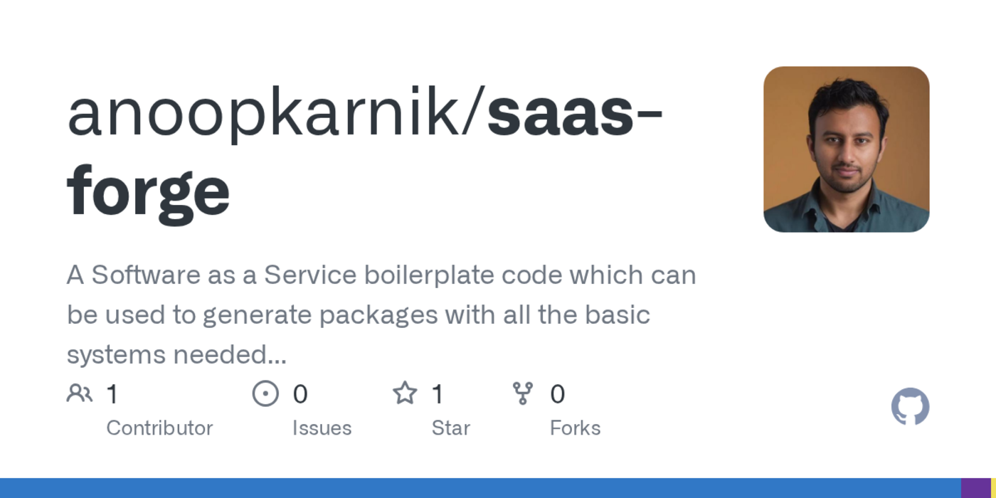 show hn saas forge opensource saas boilerplate generator