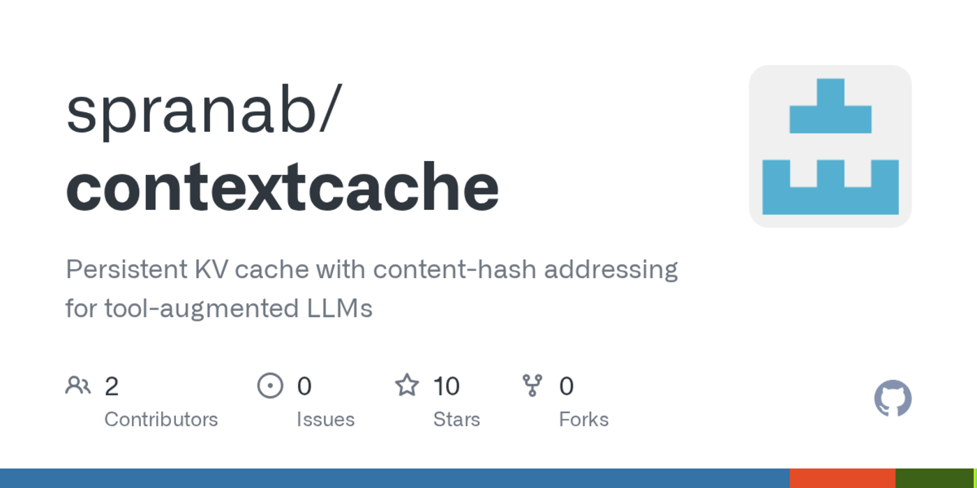 show hn contextcache cache tool schema kv states skip 99 of prefill tokens