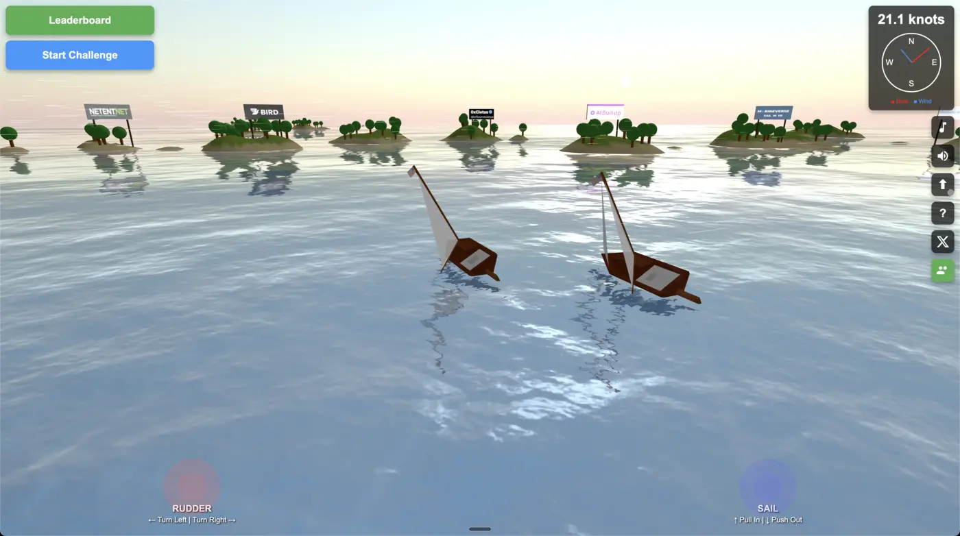 show hn vibesail free browser 3d sailing sim sail any realworld location
