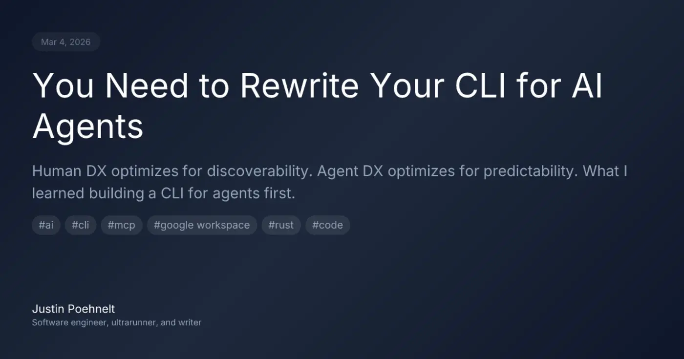 you need to rewrite your cli for ai agents