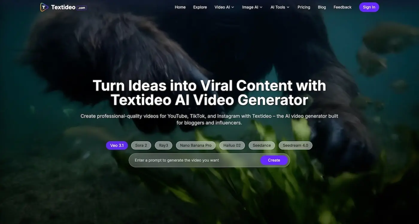 show hn textideo generate video audio and 3d assets in one timeline