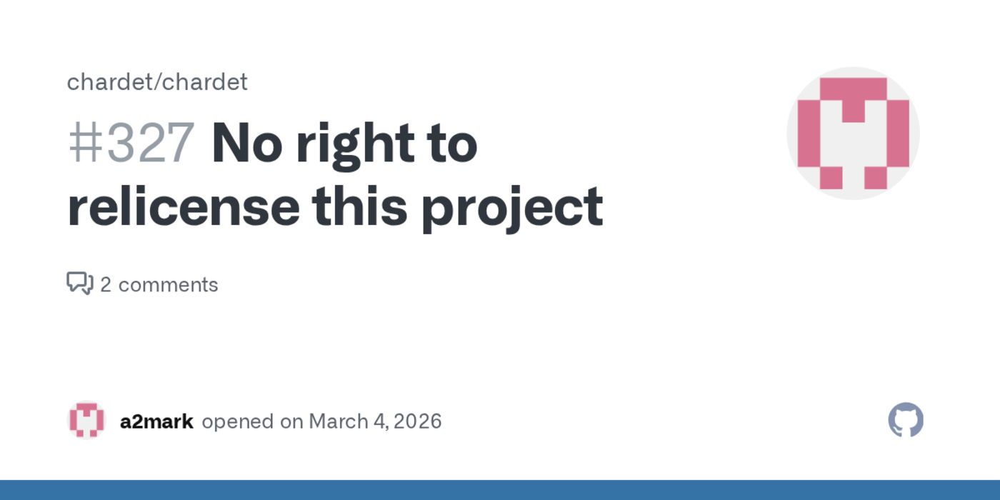 no right to relicense this project