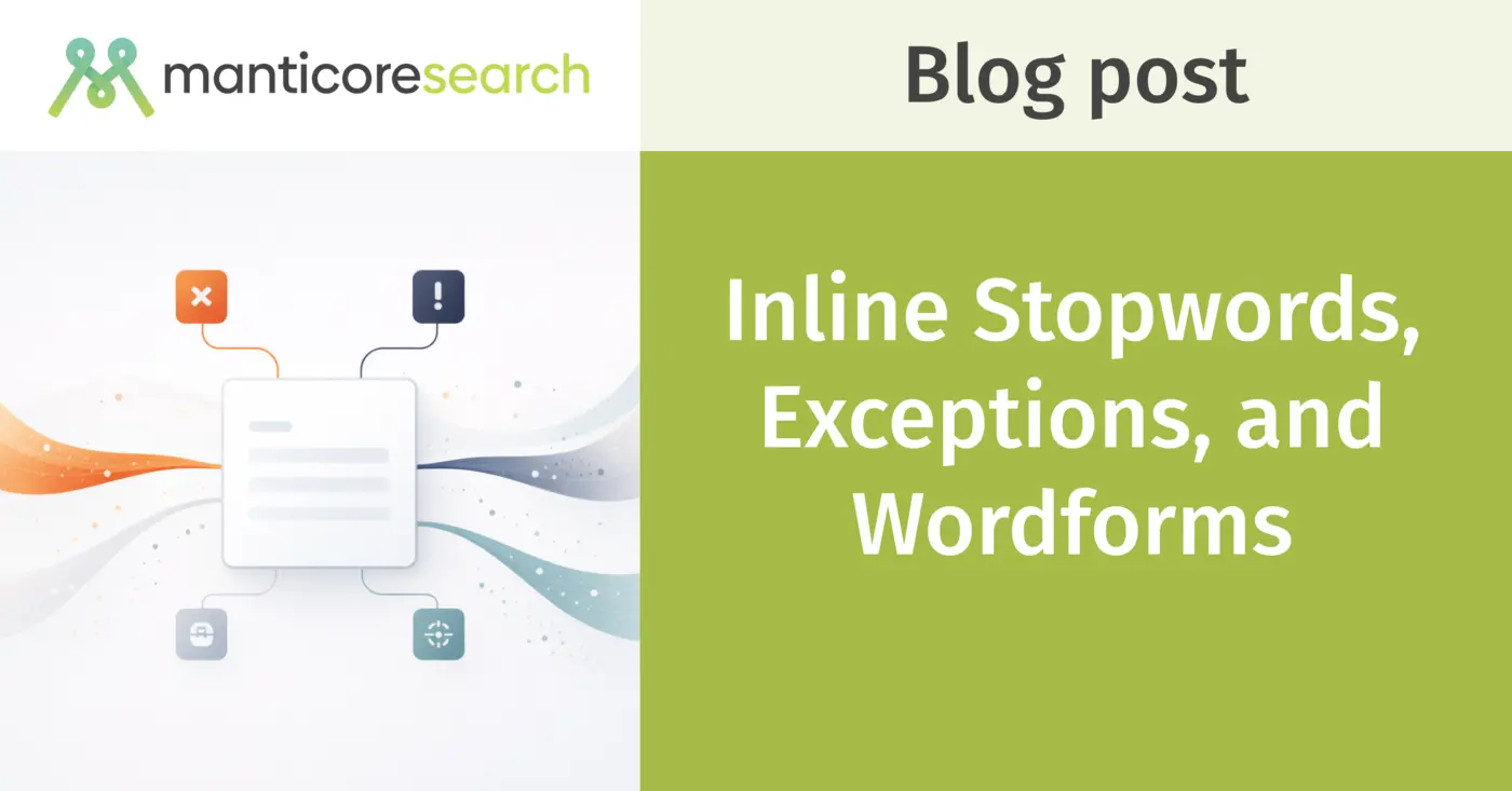 inline stopwords exceptions and wordforms