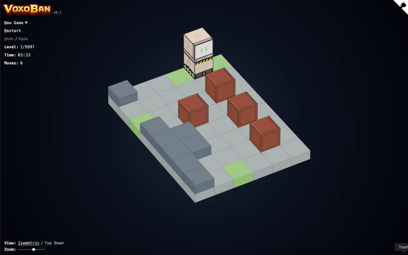 show hn 3d sokoban built in css