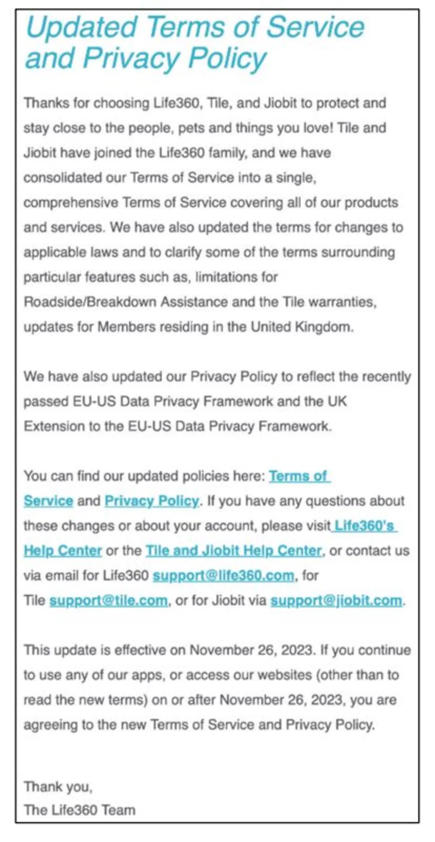 ninth circuit allows tos amendment by emailirelandgordy v tile