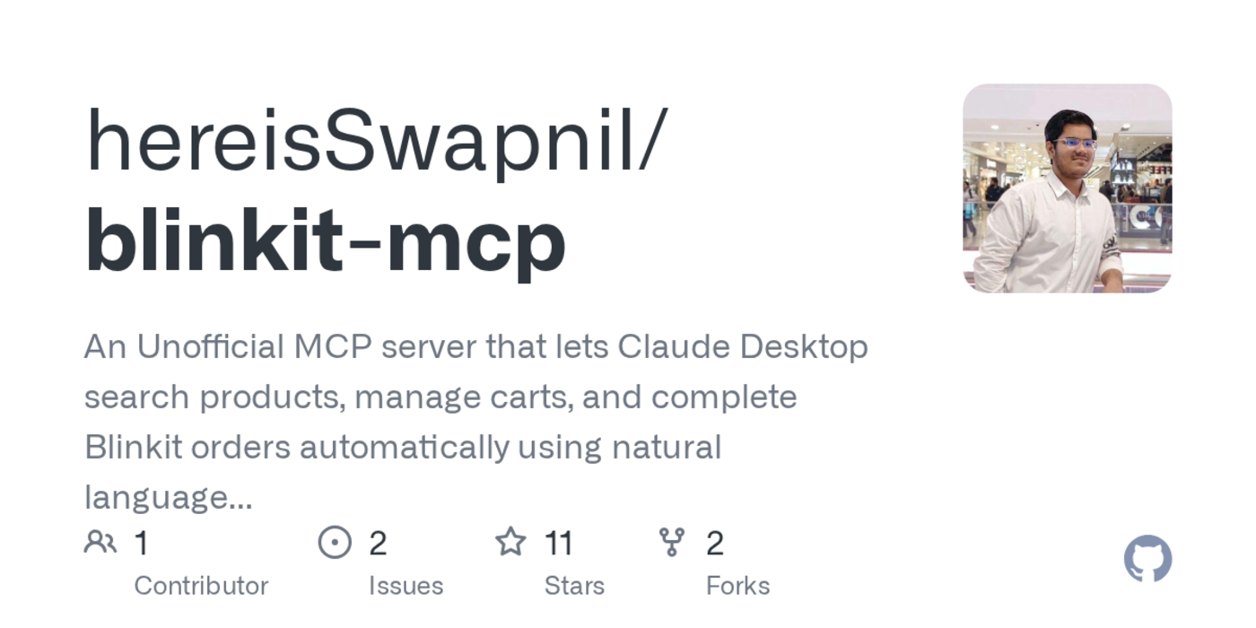 show hn blinkit mcp let claude order groceries