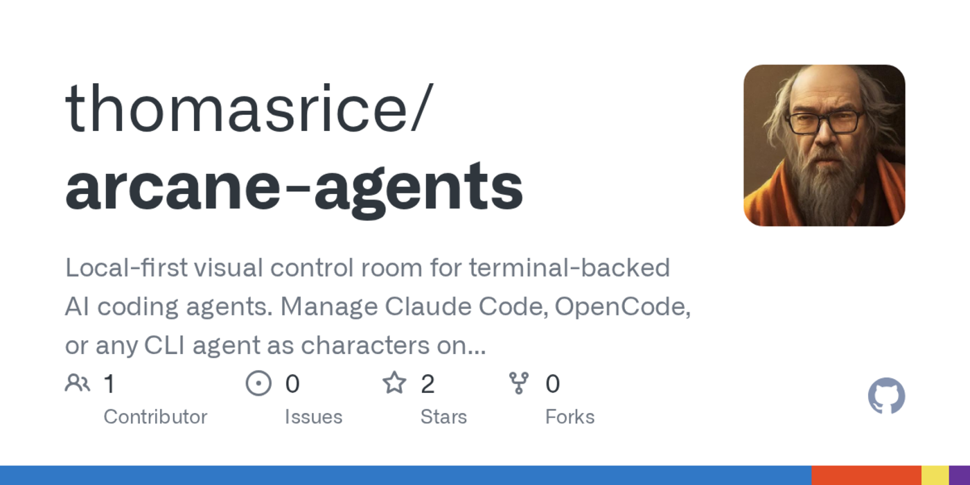 show hn arcane agents a visual control room for terminal ai agents