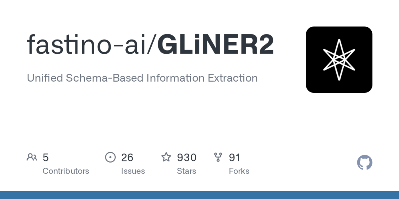gliner2 unified schemabased information extraction