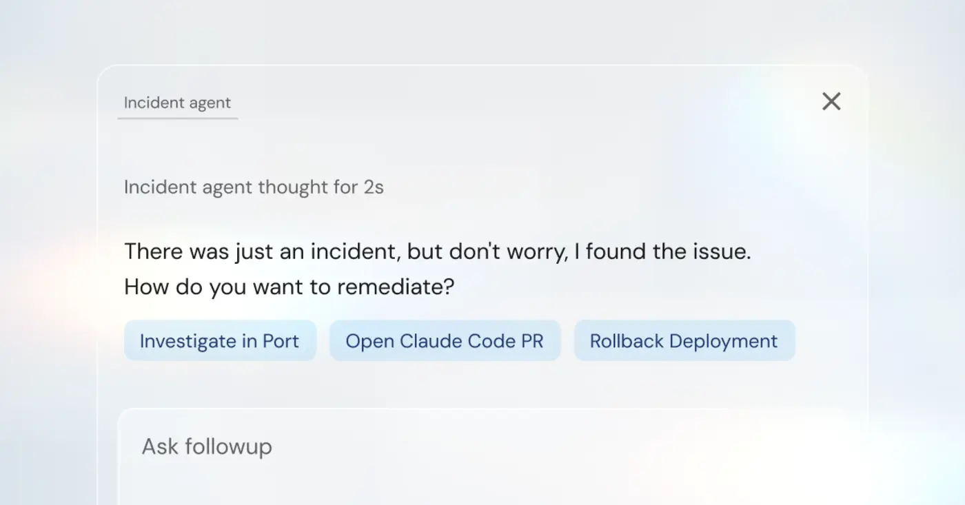 how we would have managed a recent incident at port with an incident agent