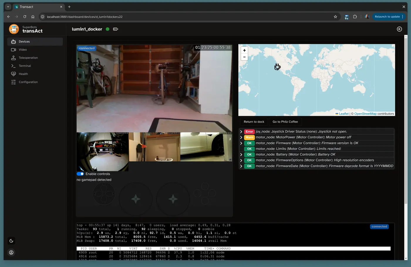 a modular robot dashboard